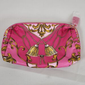 Estee Lauder Pink Tassel Printed Cosmetic‎ Makeup Bag zipper tassel travel pink
